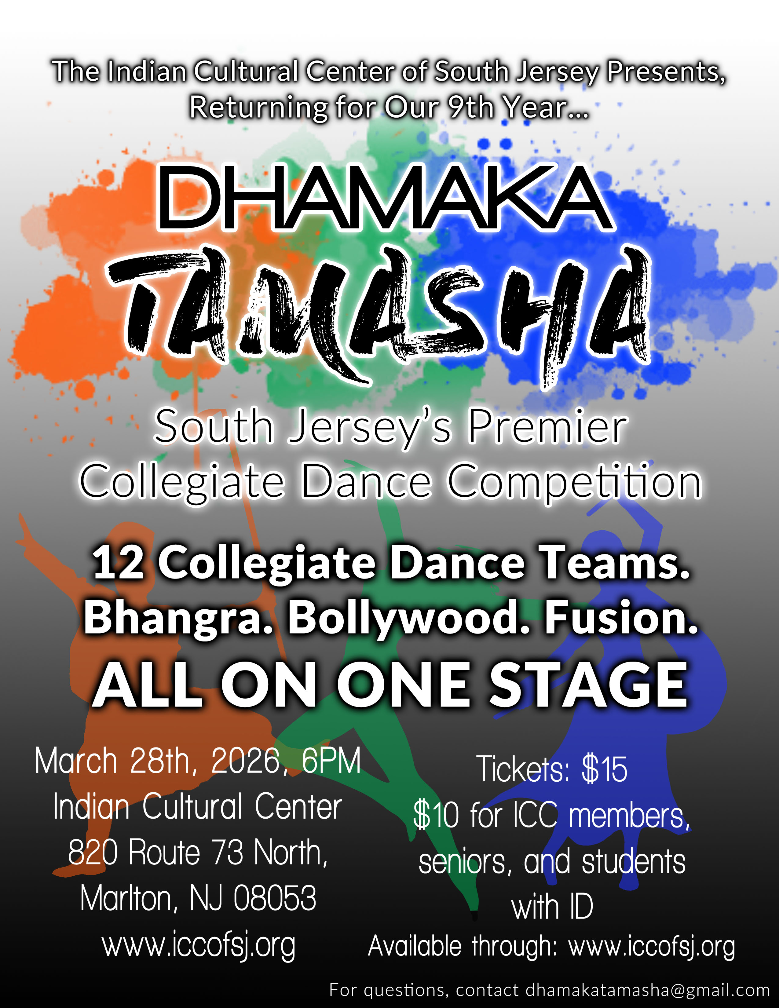 Dhamaka Tamasha - Collegiate Dance Competition on March 28th 