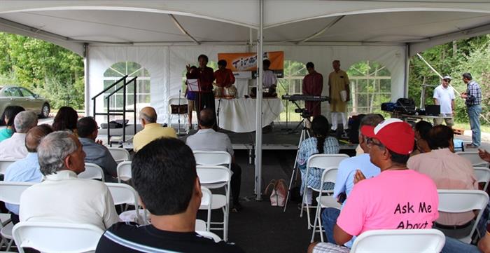 Empty chairs and tables in banquet hall